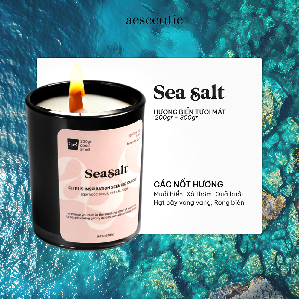 Nến thơm AESCENTIC - SEA SALT 200 gram