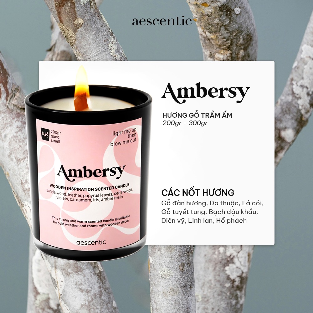 Nến thơm AESCENTIC - AMBERSY 200 gram