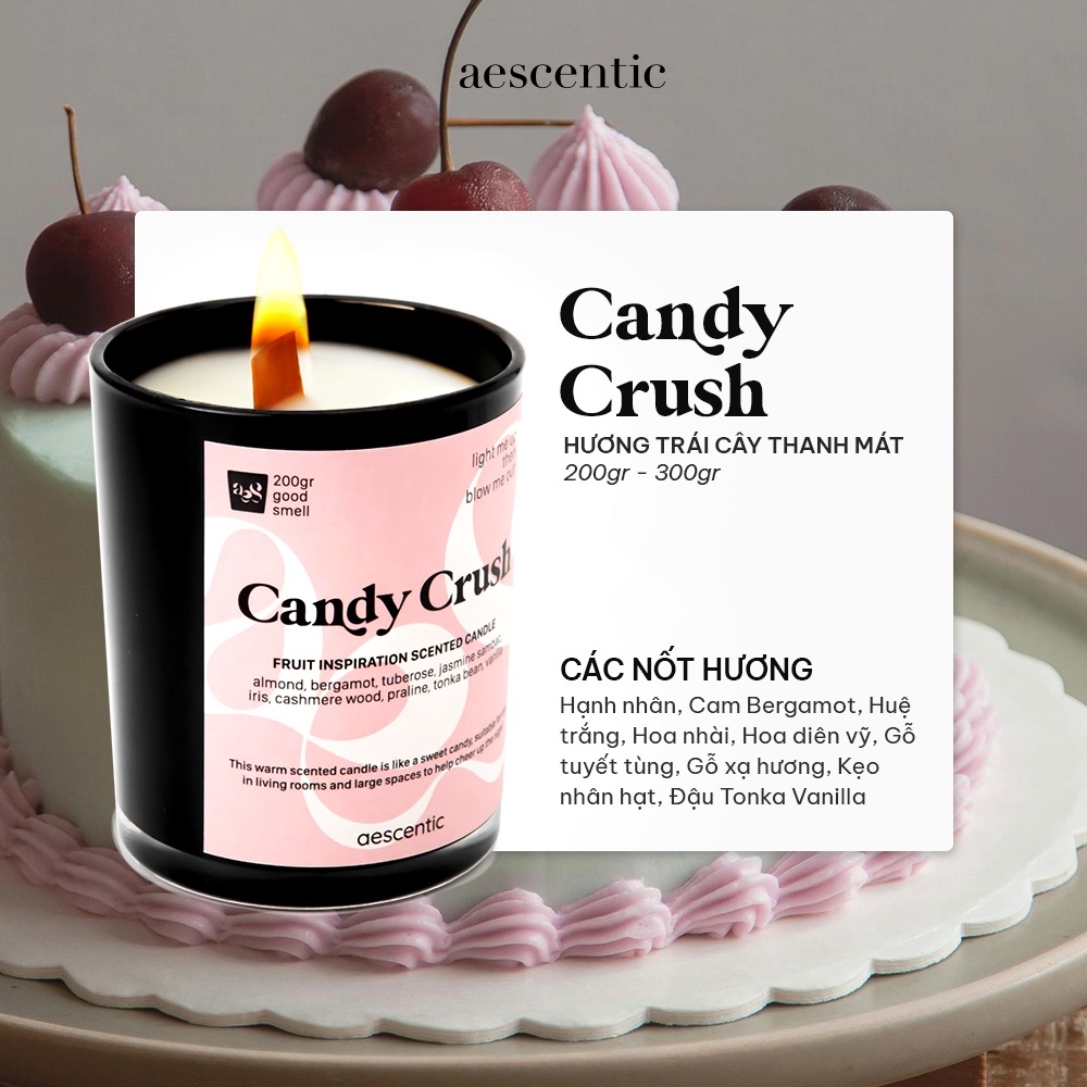 Nến thơm AESCENTIC - CANDY CRUSH 200 gram