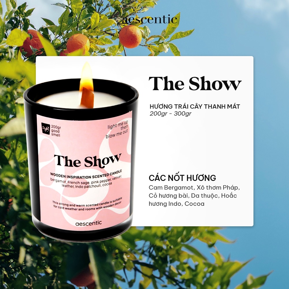 Nến thơm AESCENTIC - THE SHOW 200 gram